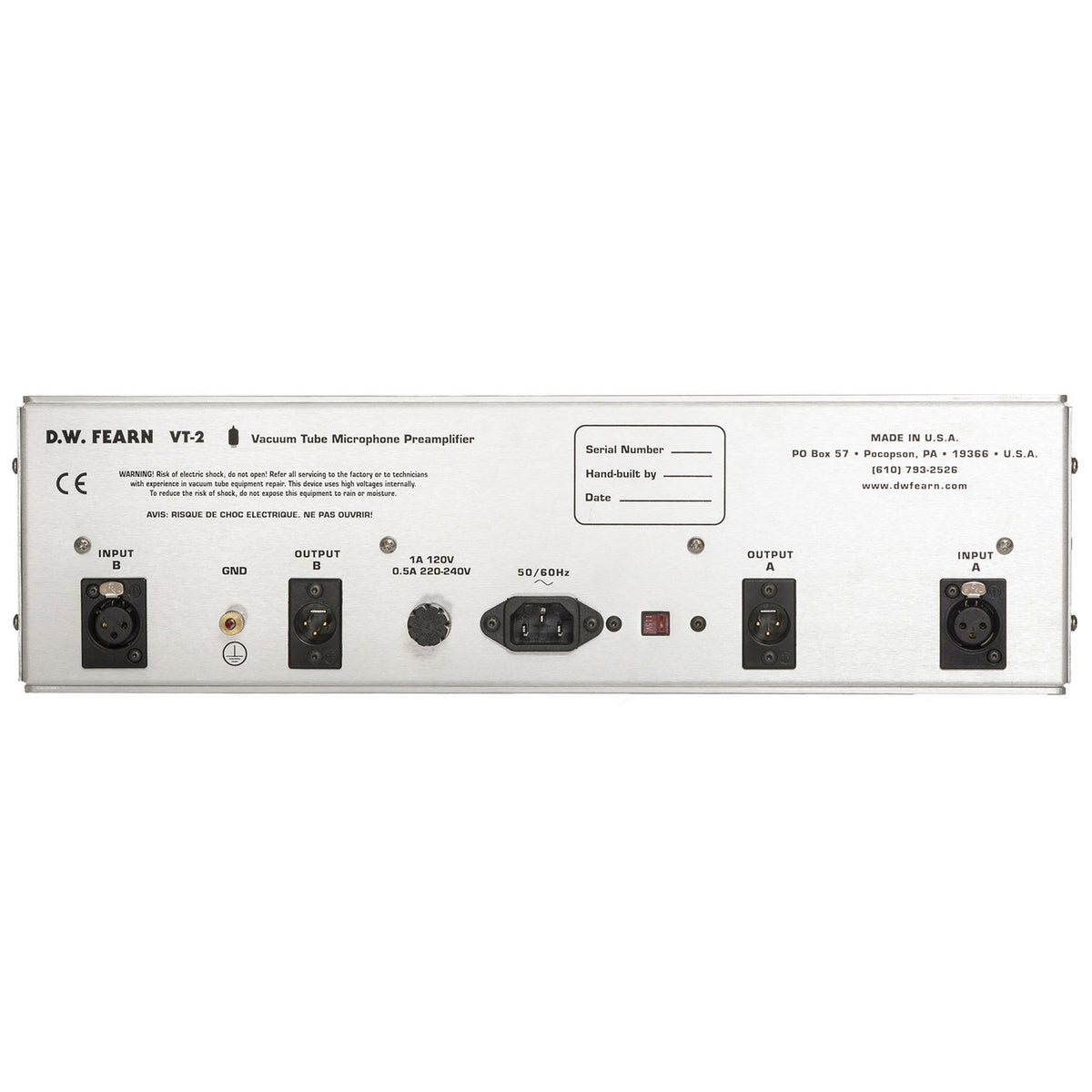 D.W. Fearn VT-2 Dual-Channel Tube Microphone Preamp