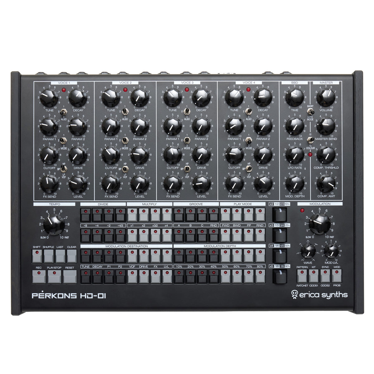Erica Synths PERKONS HD-01 Drum Machine Synthesizer - Black