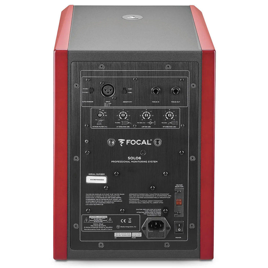 Focal Solo6 2-Way Active Studio Monitor - Pair, Red with VicStudio Box