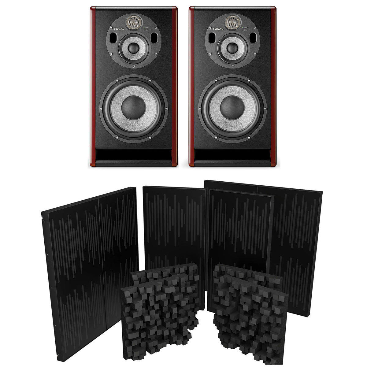 Focal Trio11 Be Active Studio Monitor - Pair, Red with Free VicStudio VMT Box