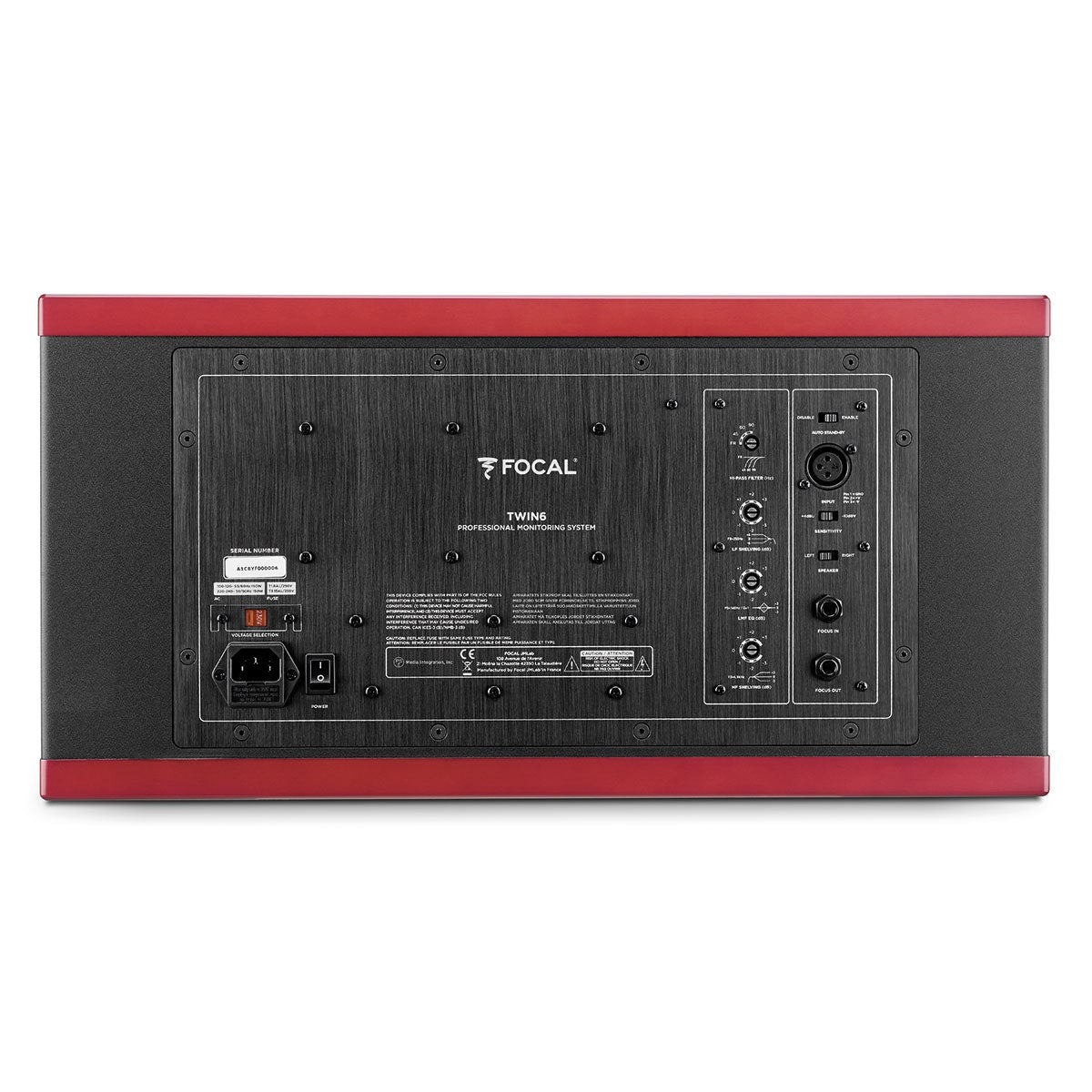 Focal Twin6 2.5-Way Active Studio Monitor with Focus Mode - Single, Red