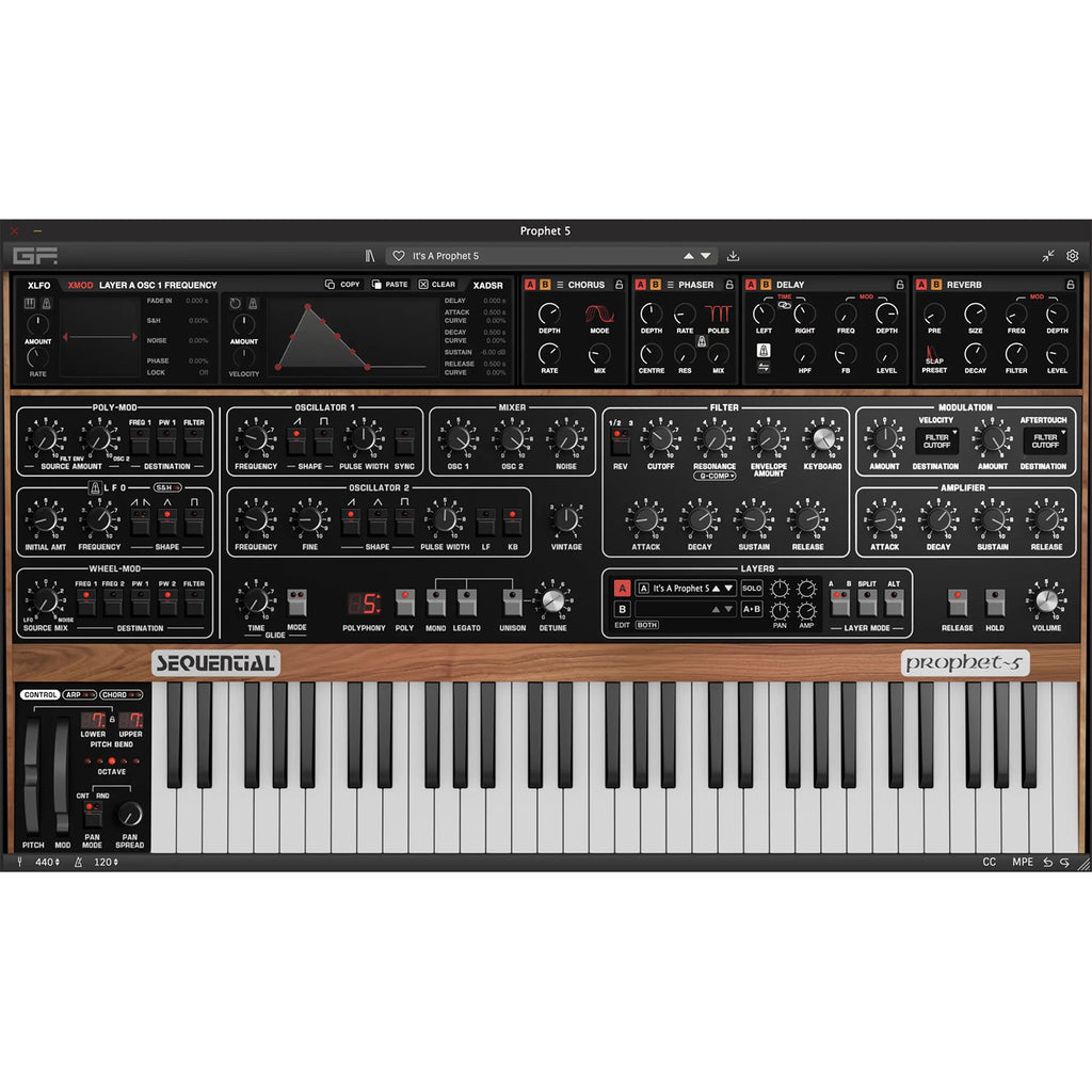 GForce Sequential Prophet 5 Virtual Synthesizer Instrument - Electronic Delivery