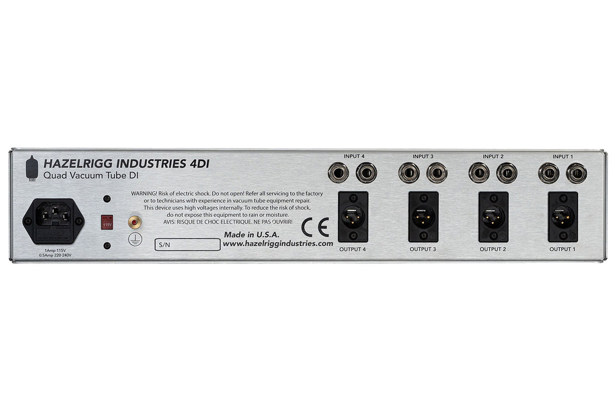 Hazelrigg Industries 4DI Four-Channel Vacuum Tube DI Box - Silver