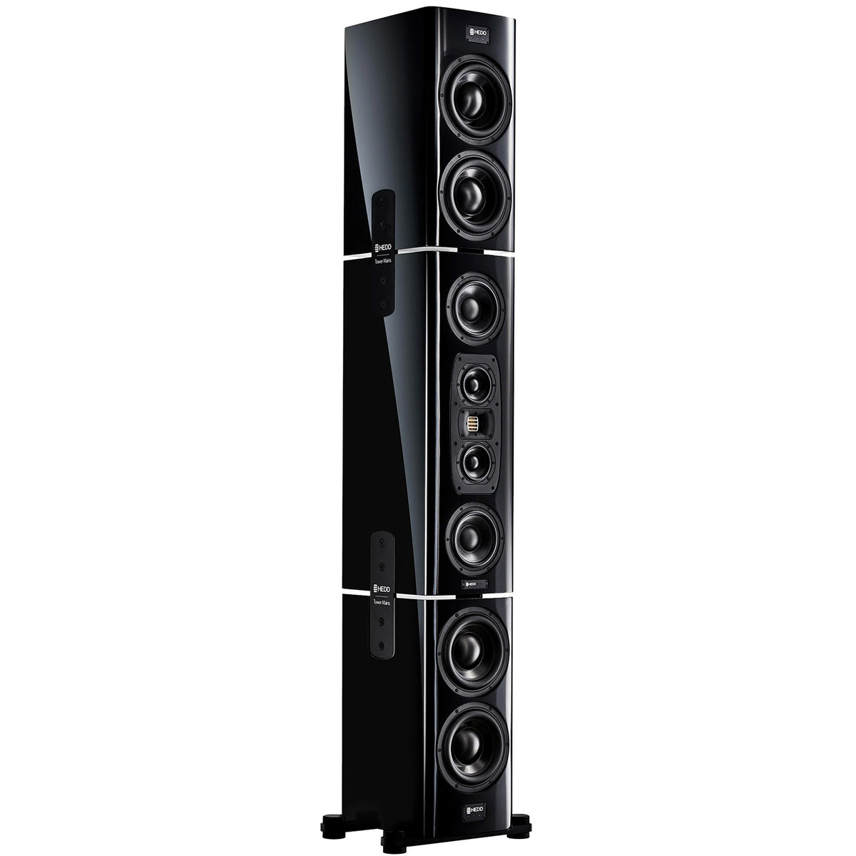 HEDD Tower Mains Extended Powered Studio Monitor - Single, Gloss Black with Black Hardware