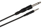 Hosa CMP-103 1/4" TS to 3.5 mm TRS Mono Cable - 3'