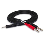 Hosa CMP-153 3.5 mm TRS to Dual 1/4" TS Stereo Breakout Cable - 3'