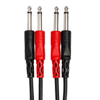Hosa CPP-202 Dual 1/4" TS Stereo Cable - 6.6'