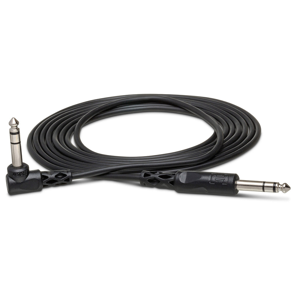 Hosa CSS-105R 1/4" TRS Straight to Right-Angle Balanced Cable - 5'