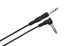 Hosa CSS-110R 1/4" TRS Straight to Right-Angle Balanced Cable - 10'