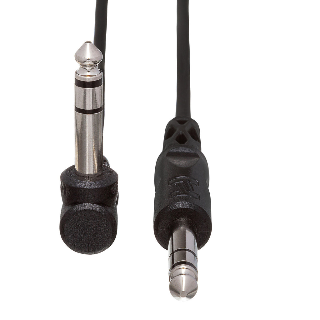 Hosa CSS-110R 1/4" TRS Straight to Right-Angle Balanced Cable - 10'