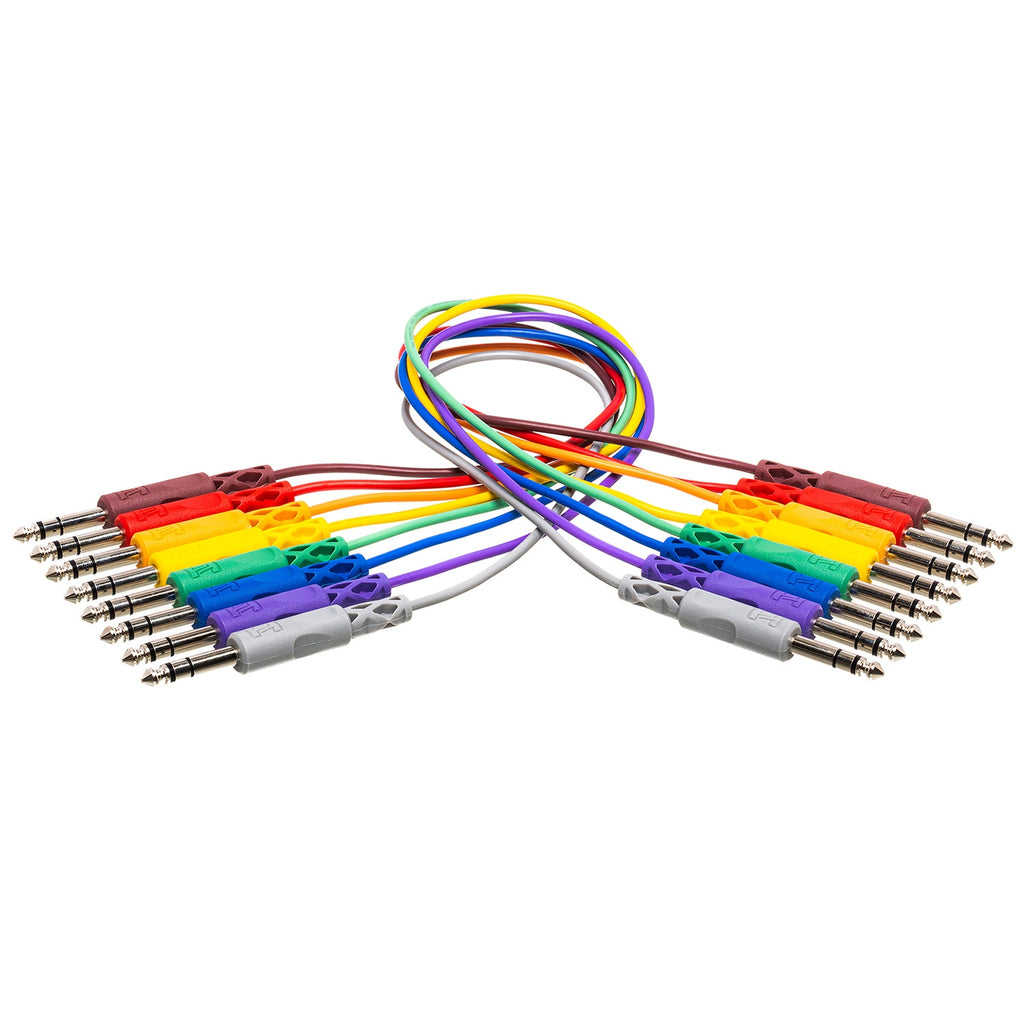 Hosa CSS-830 1/4" TRS Balanced Patch Cable 8-Pack - 1'