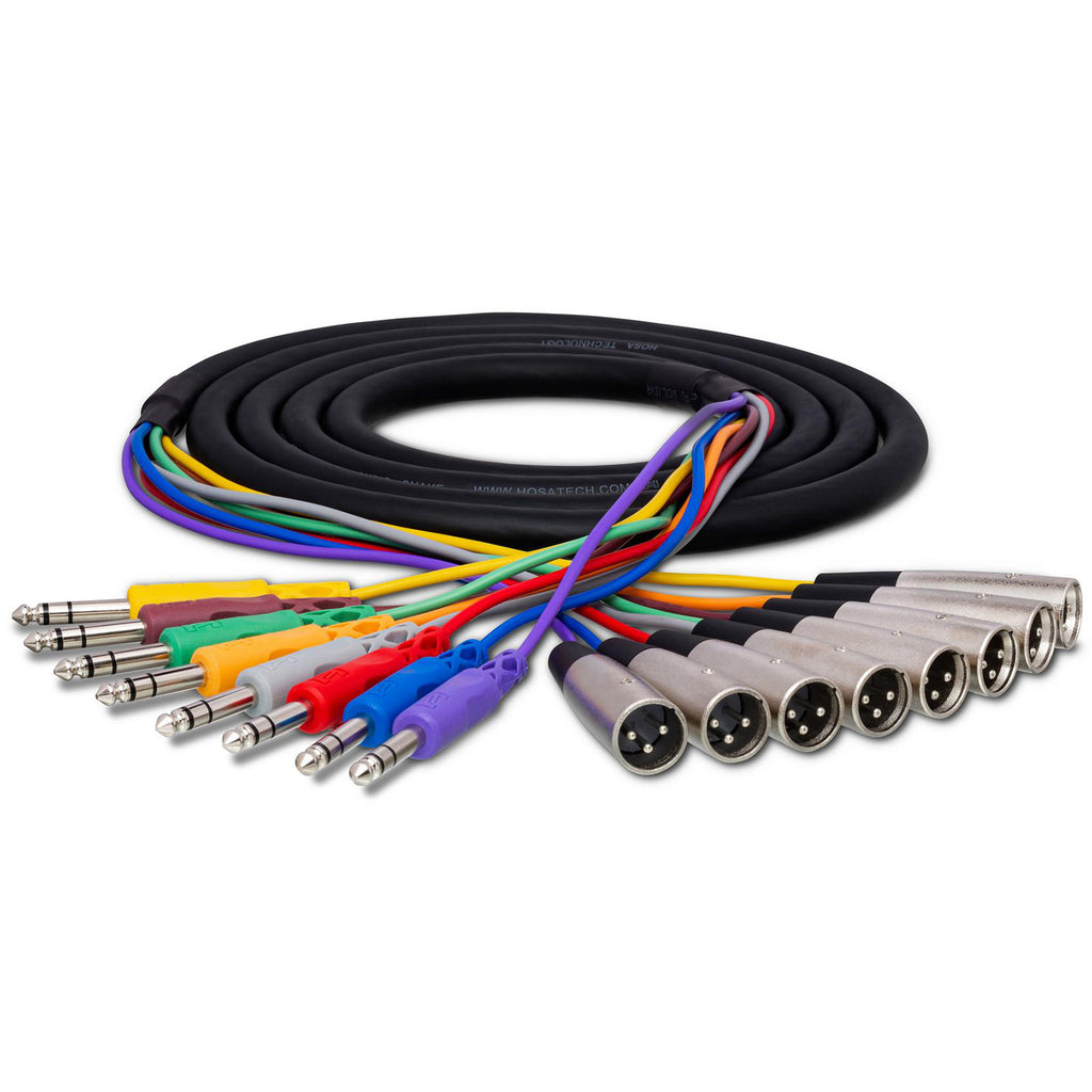 Hosa STX-802M 1/4" TRS to XLR3M Balanced Cable Snake - 6.6'