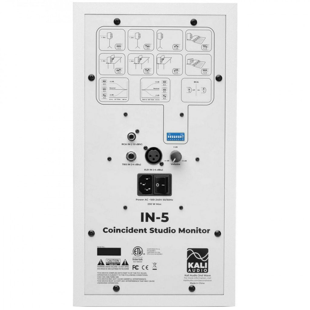 Kali Audio IN-5 5" 3-Way Studio Monitor - Single, White