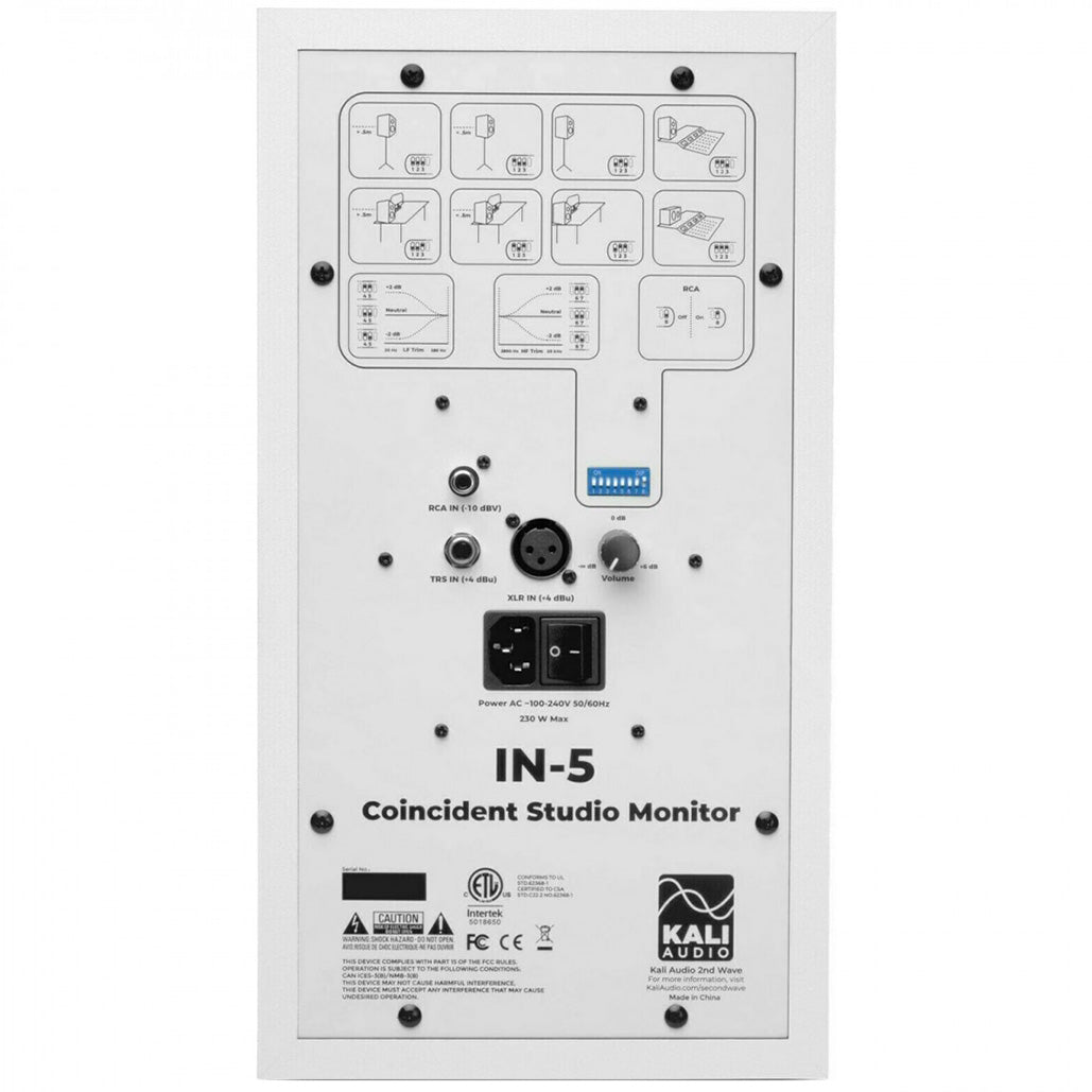 Kali Audio IN-5 5" 3-Way Studio Monitor - Single, White