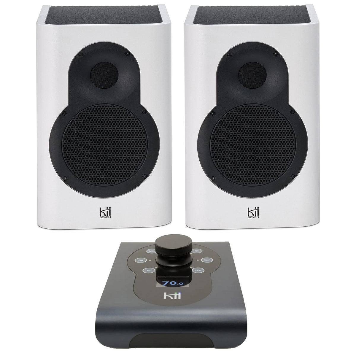 Kii SEVEN Compact DSP-Controlled Monitor - Fine Touch White, Stereo Pair with Kii Control (Demo Deal)