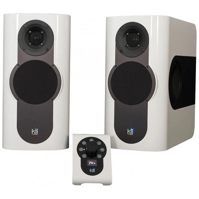 Kii THREE System DSP-Controlled Active Monitor - Pair with Controller, White FineTouch