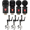 Lauten Audio Drum Bundle with Kick Mic, Snare Mic, 2 Tom Mics, and Rim Mounts