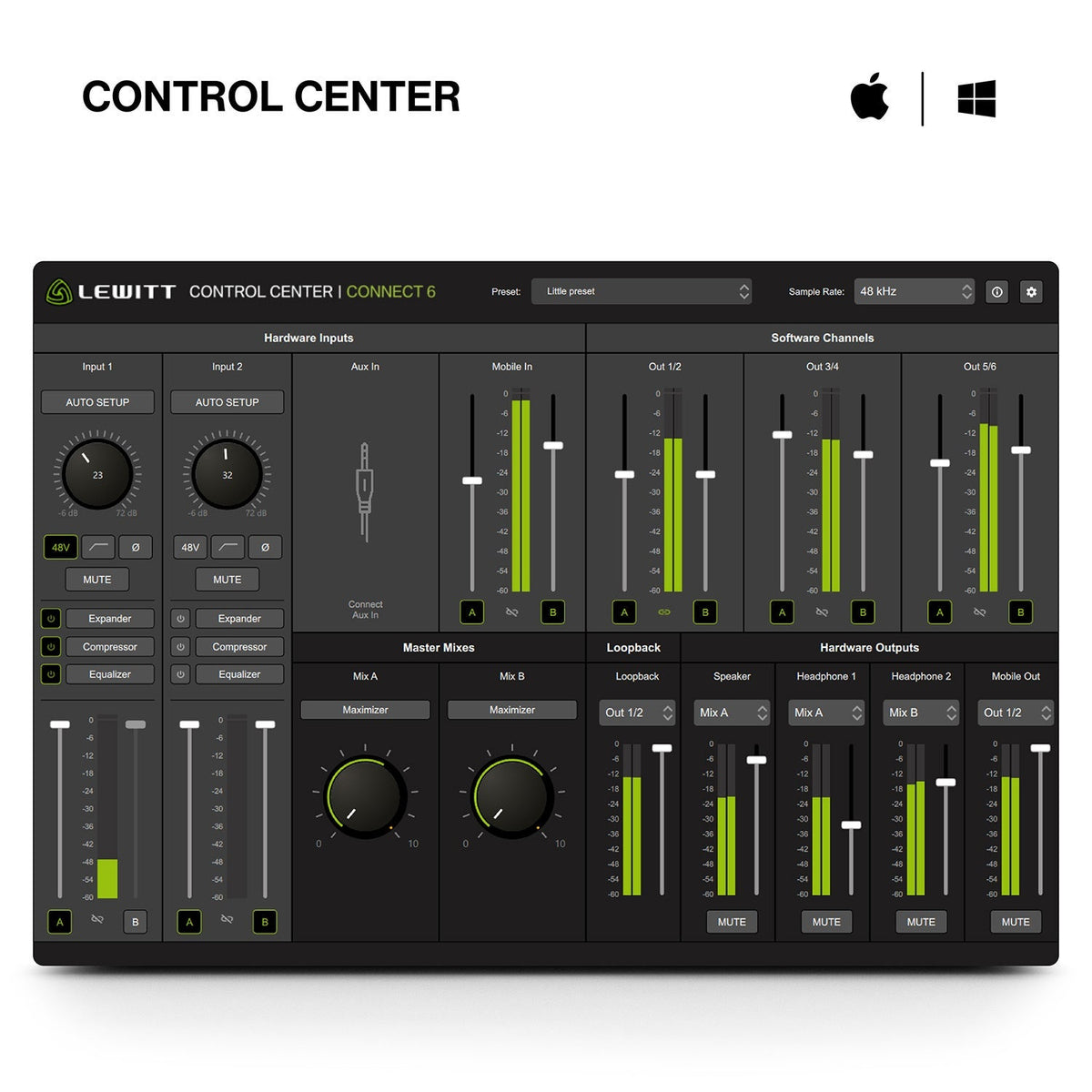 Lewitt CONNECT 6 DSP-Powered Dual USB-C Audio Interface