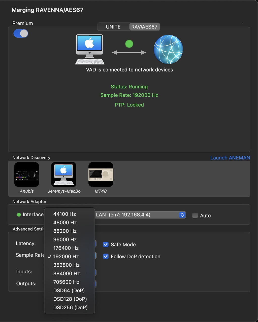 Merging Technologies VAD Preminum Ravenna/AES67 Driver for macOS - Electronic Delivery