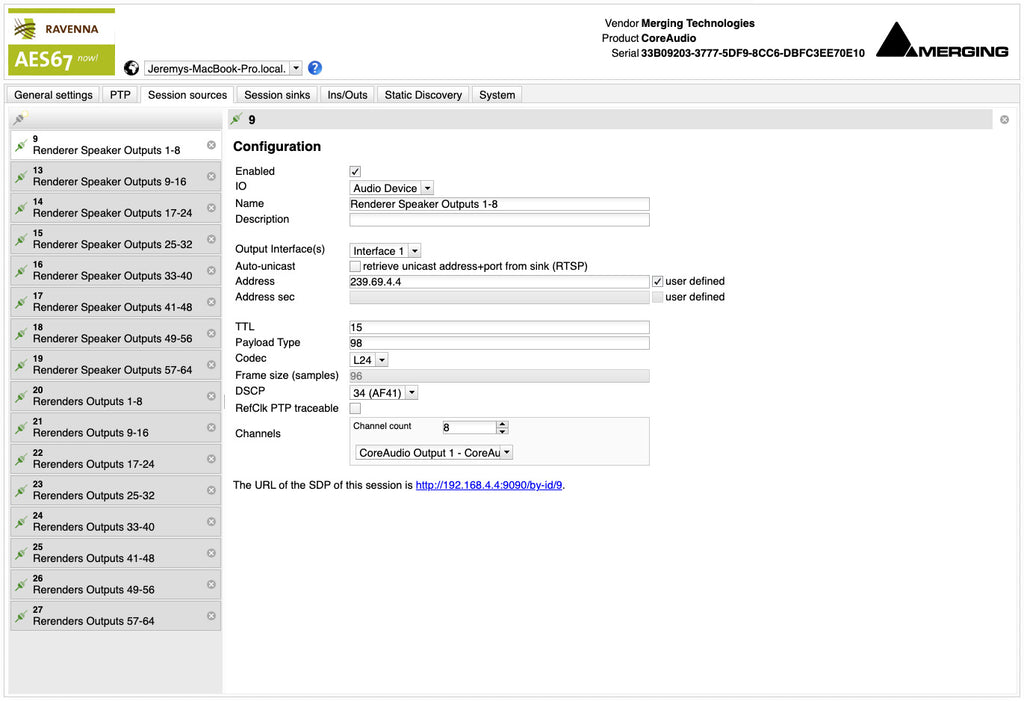 Merging Technologies VAD Preminum Ravenna/AES67 Driver for macOS - Electronic Delivery