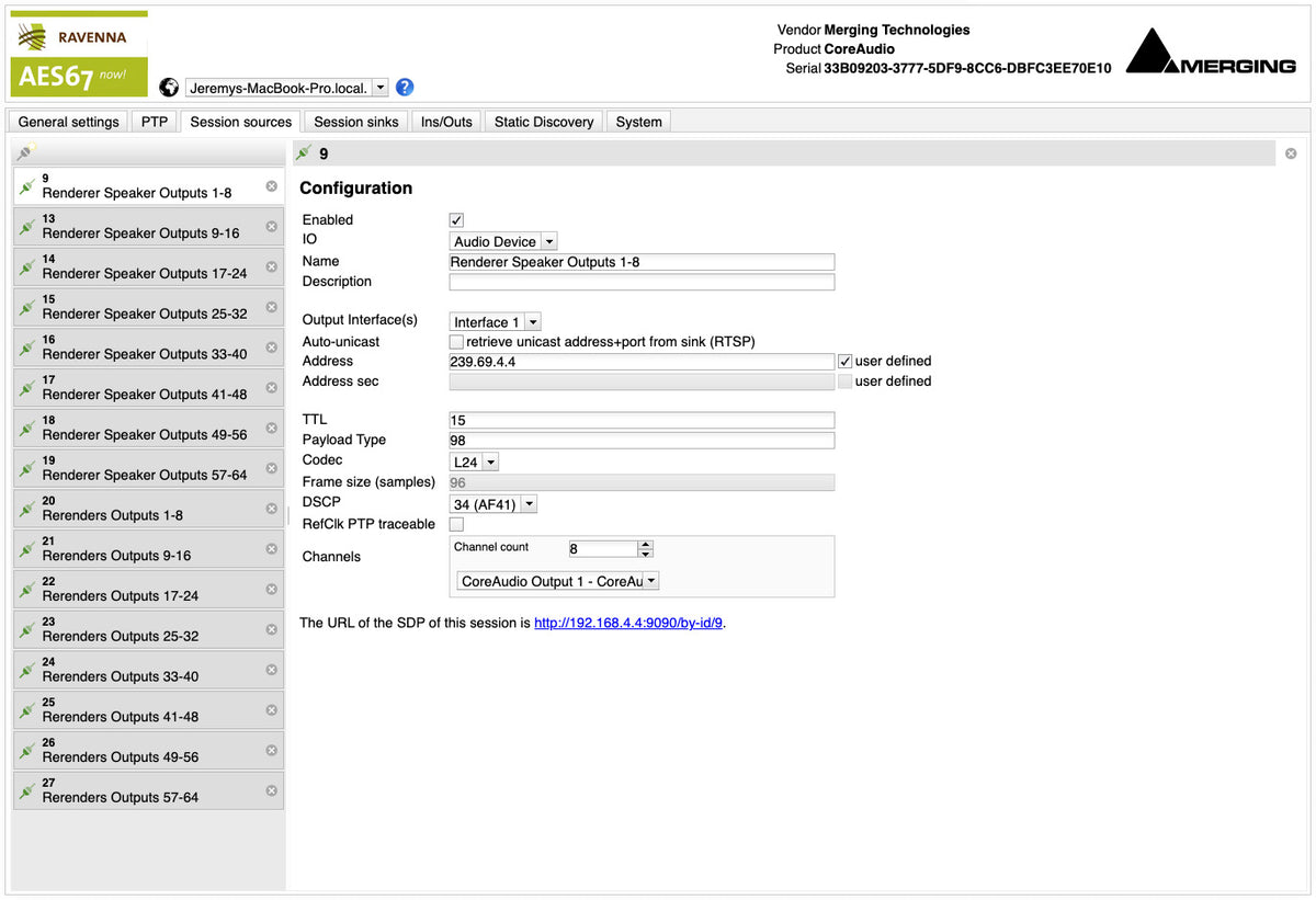 Merging Technologies VAD Preminum Ravenna/AES67 Driver for macOS - Electronic Delivery