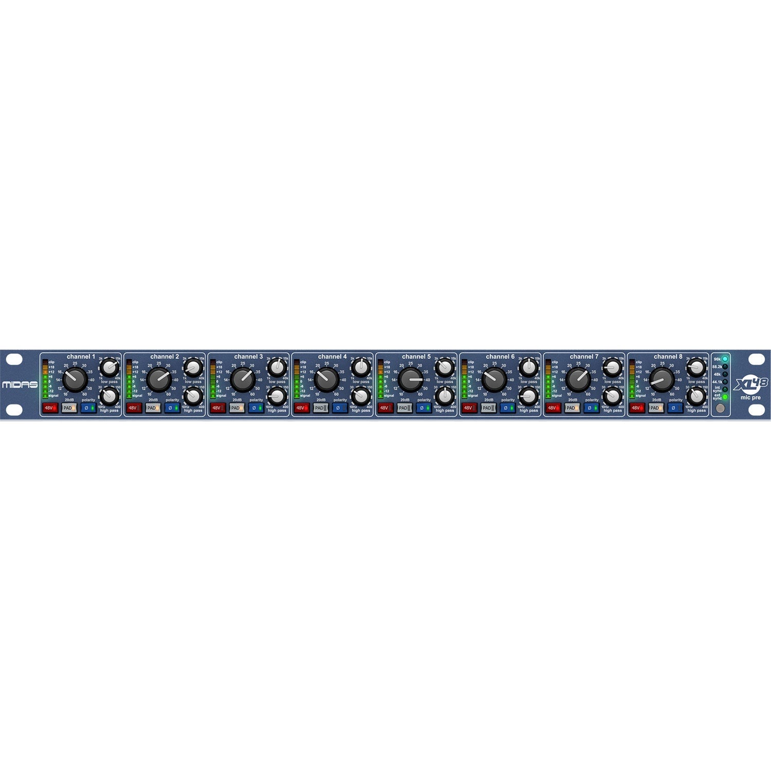 Midas XL48 8-Channel DIGI-LOG Microphone Preamp – Vintage King