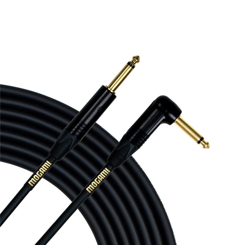 Mogami Gold Instrument Cable Straight to Right Angle - 6'