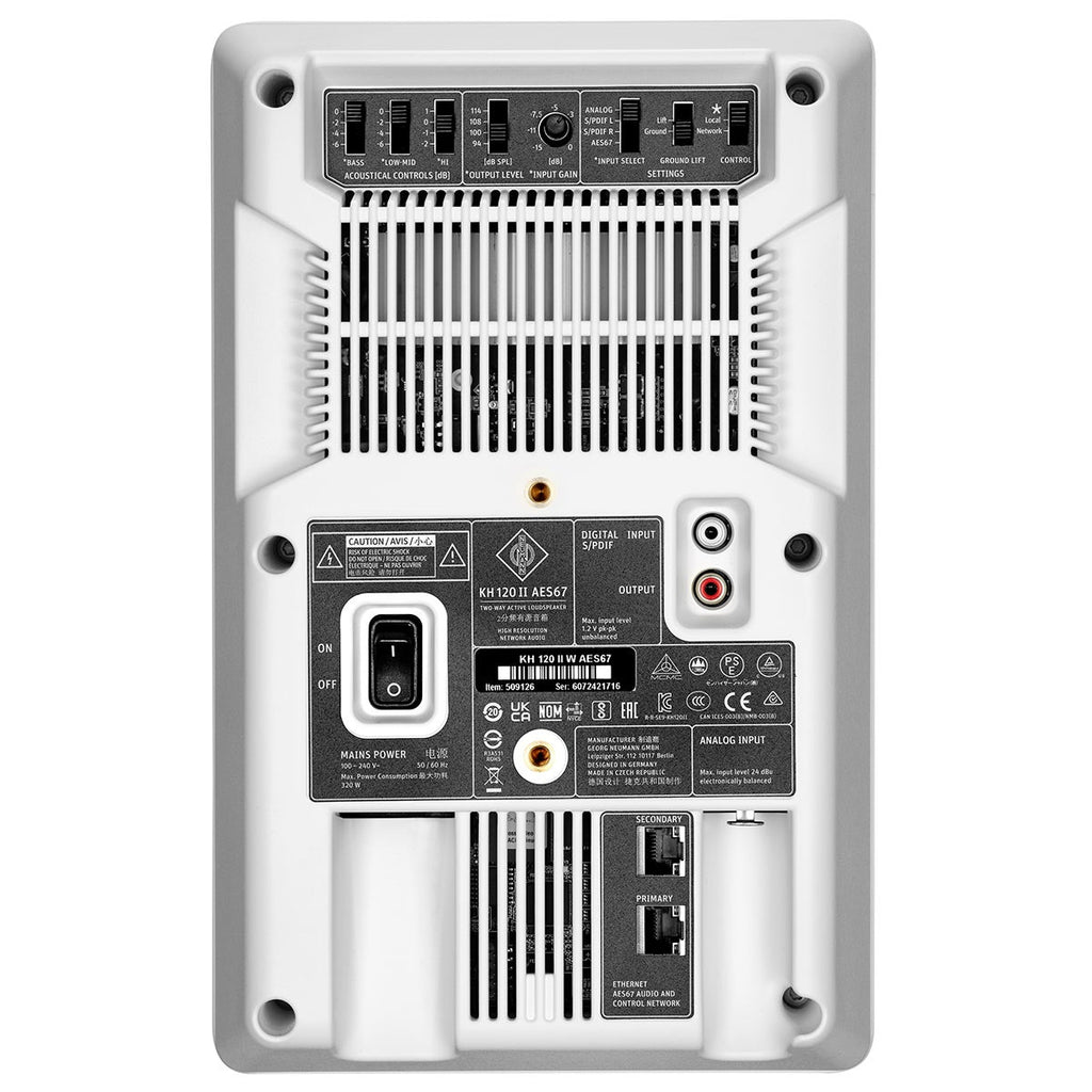 Neumann KH 120 II Two-Way Active Studio Monitor with AES67 - White, Single