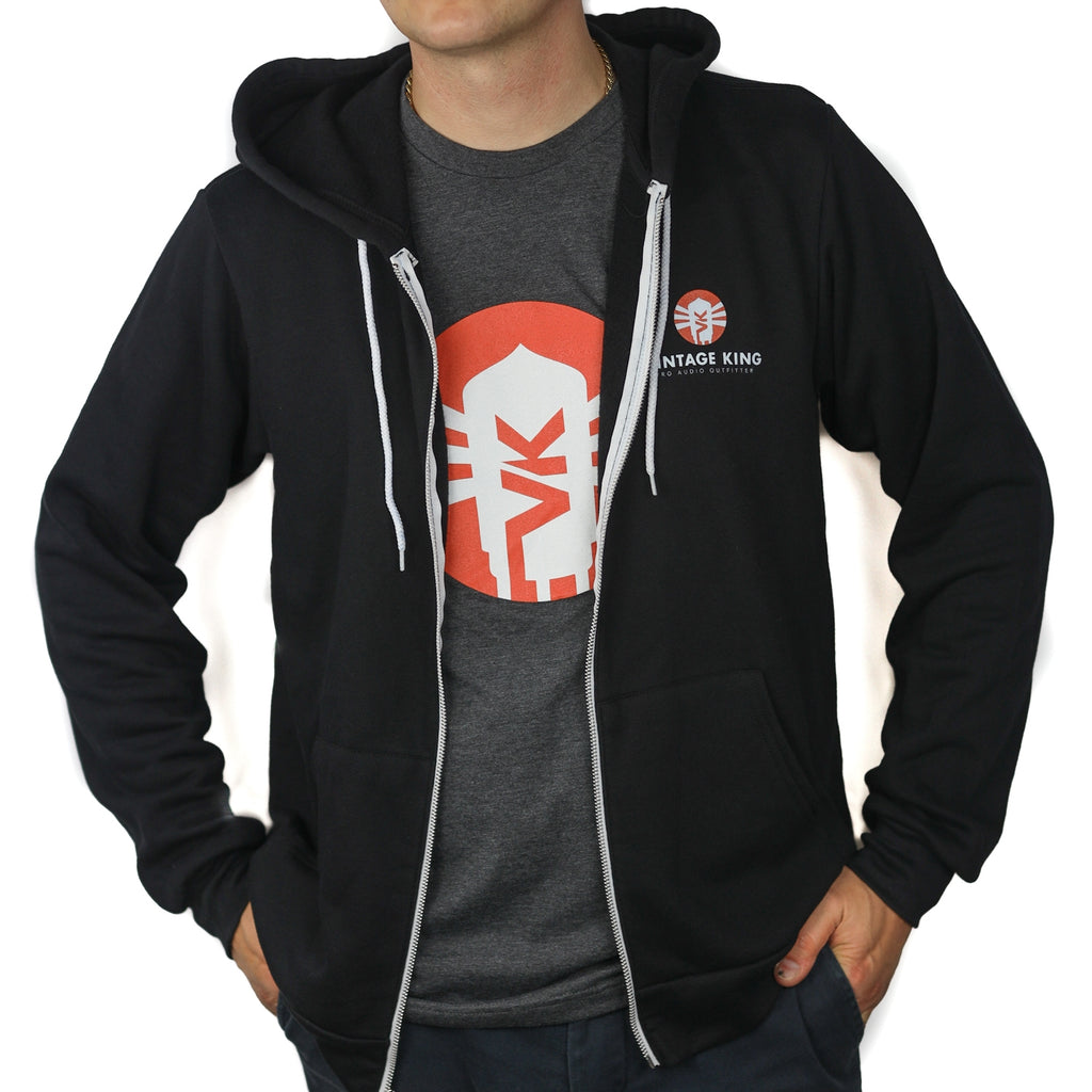 Vintage King Black Zip-Up Logo Hoodie - XXL (Demo Deal)