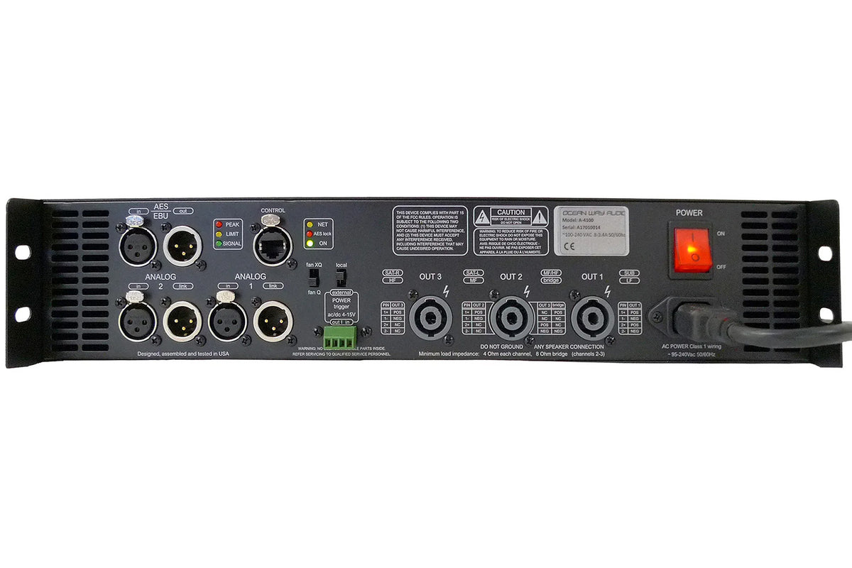 Ocean Way Audio HR3.5 3-Way Tri-Amplified Active Reference Monitor - Black, Single