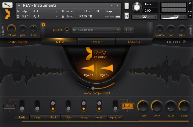 Output REV Kontakt Virtual Software Instrument - Electronic Delivery