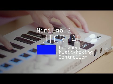 Arturia MiniLab 3 25-Note Compact MIDI Keyboard and Pad Controller - White