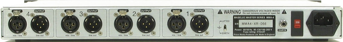 Prism Sound Maselec MMA-4XR Four Channel Mic Pre