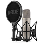 Rode NT1 5th Generation Condenser Microphone with Shock Mount and Pop Filter - Silver