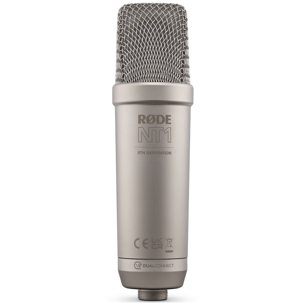 Rode NT1 5th Generation Condenser Microphone with Shock Mount and Pop Filter - Silver