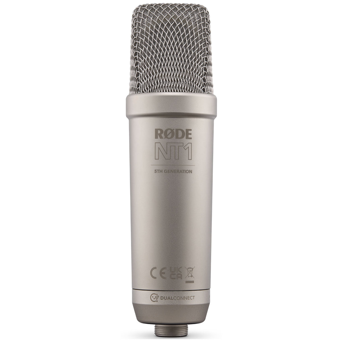 Rode NT1 5th Generation Condenser Microphone with Shock Mount and Pop Filter - Silver