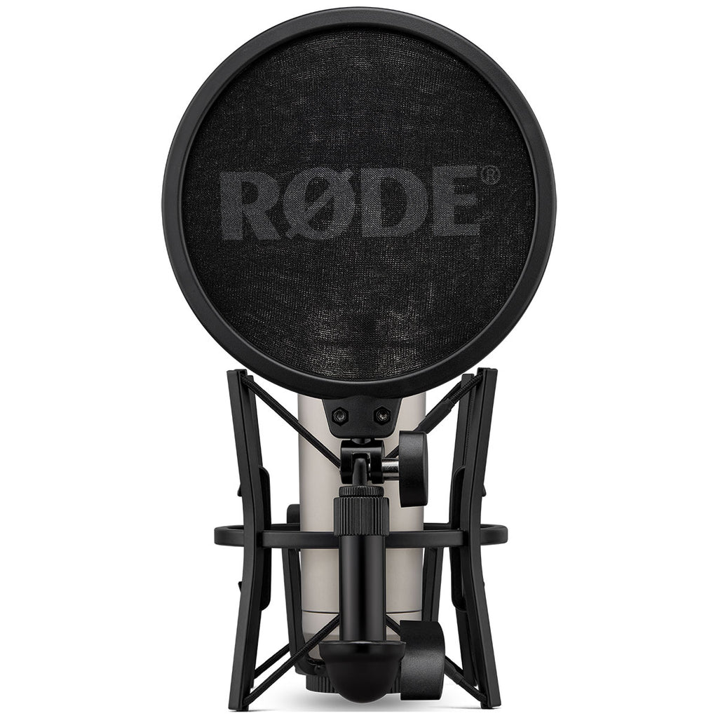 Rode NT1 5th Generation Condenser Microphone with Shock Mount and Pop Filter - Silver