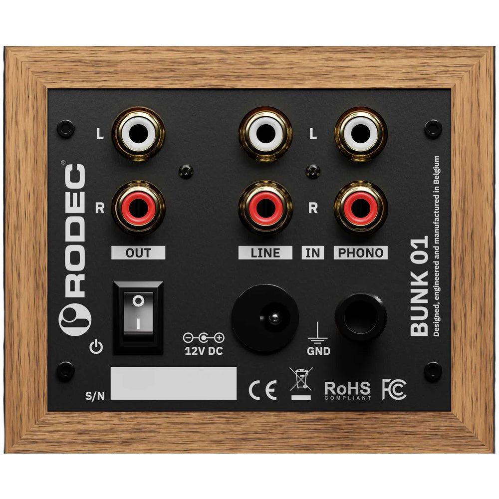Rodec BUNK 01 Stereo Phono/Line Preamp and EQ - Bamboo/Jet Black