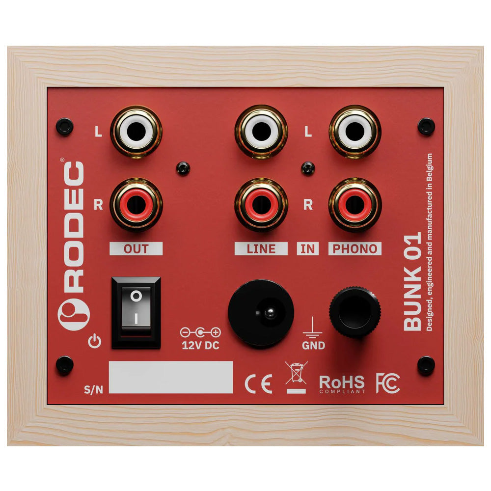 Rodec BUNK 01 Stereo Phono/Line Preamp and EQ - Maple/Red
