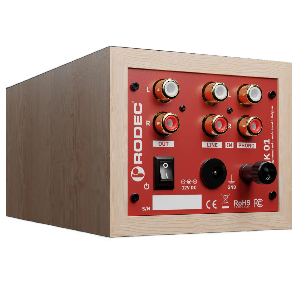 Rodec BUNK 01 Stereo Phono/Line Preamp and EQ - Maple/Red