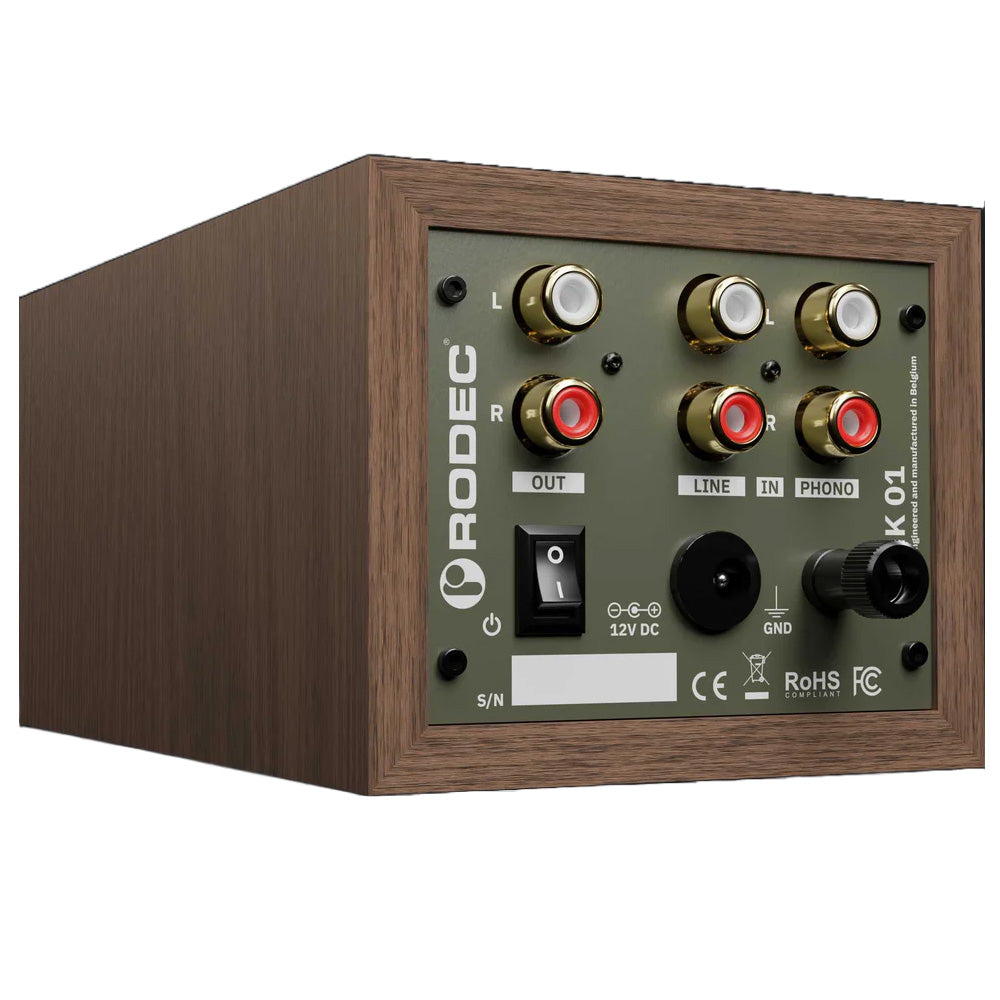 Rodec BUNK 01 Stereo Phono/Line Preamp and EQ - Walnut/Olive Green