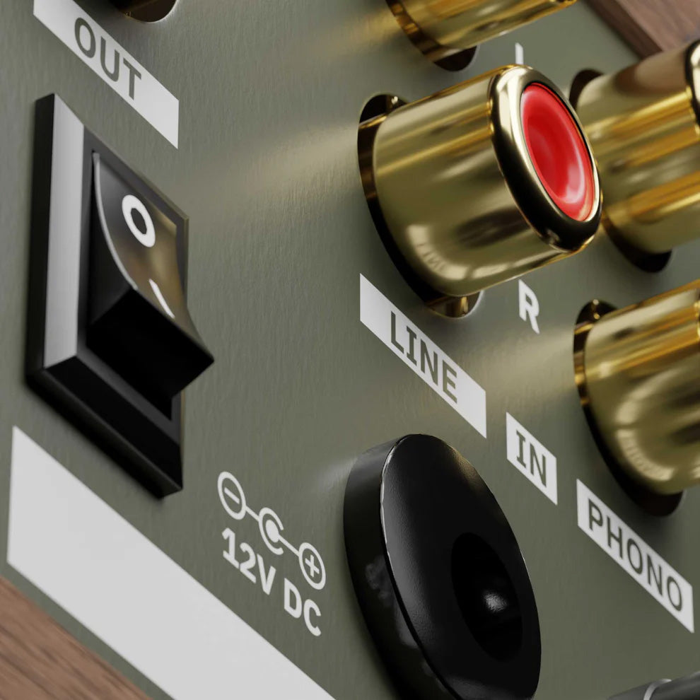 Rodec BUNK 01 Stereo Phono/Line Preamp and EQ - Walnut/Olive Green