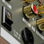 Rodec BUNK 01 Stereo Phono/Line Preamp and EQ - Walnut/Olive Green