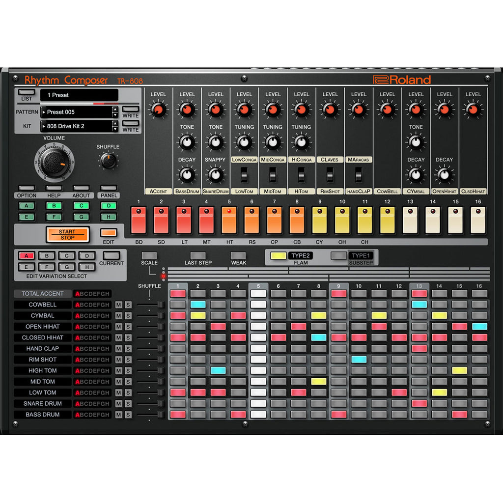 Roland TR-808 Software Rhythm Composer - Elec Del