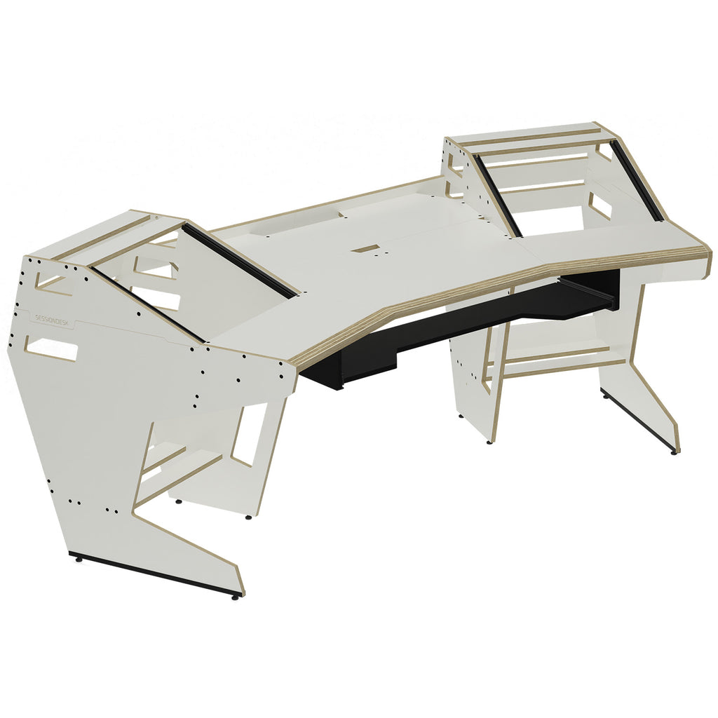 Sessiondesk GUSTAV 2.0 Studio Desk with KEY medium Keyboard Drawer - 70s White