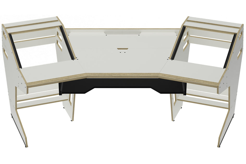 Sessiondesk GUSTAV 2.0 Studio Desk with KEY medium Keyboard Drawer - 70s White