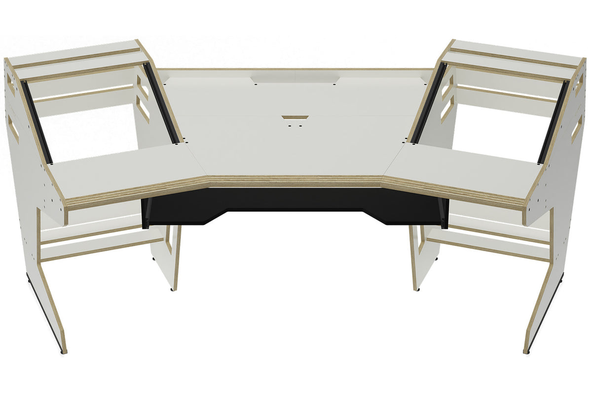 Sessiondesk GUSTAV 2.0 Studio Desk with KEY medium Keyboard Drawer - 70s White