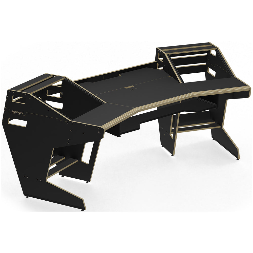 Sessiondesk GUSTAV 2.0 Studio Desk with KEY medium Keyboard Drawer - 90s Black