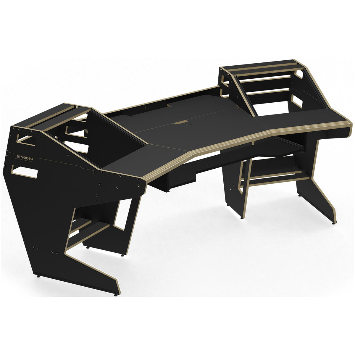 Sessiondesk GUSTAV 2.0 Studio Desk with KEY medium Keyboard Drawer - 90s Black