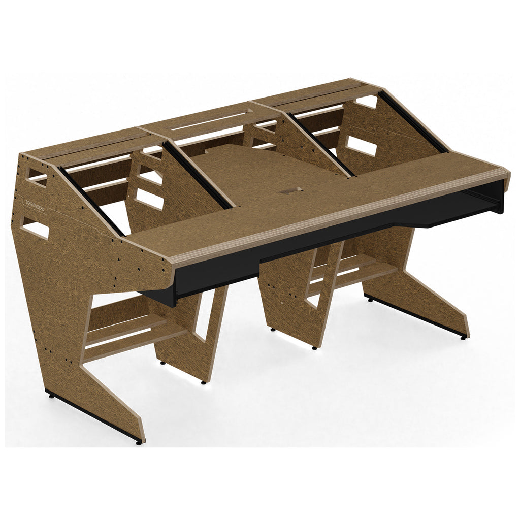Sessiondesk OKTAV 2.0 Studio Desk with KEY big Keyboard Drawer - 50s Brown